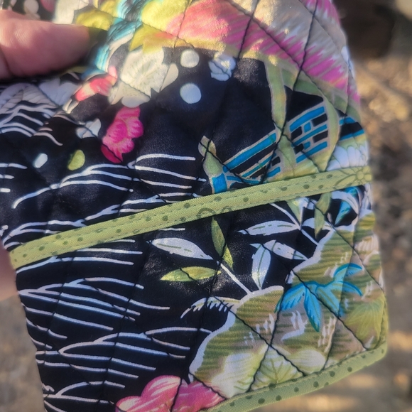 Asian Quilted Jacket Silk Lined Floral - Picture 5 of 7